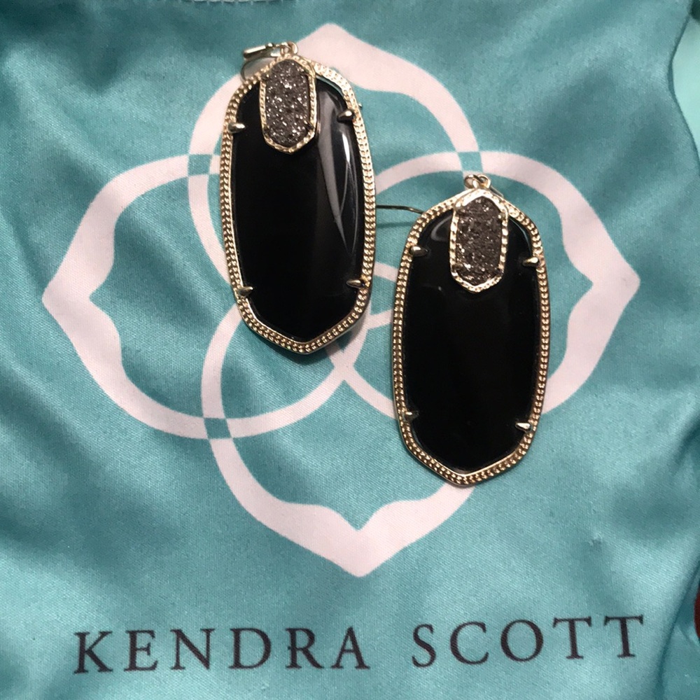 Kendra Scott Black and Gold Danielle Earrings